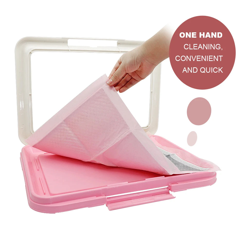 Indoor Portable Dog Training Toilet for Small Pets - Cat Litter Box and Puppy Pad Holder Tray