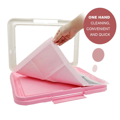 Indoor Portable Dog Training Toilet for Small Pets - Cat Litter Box and Puppy Pad Holder Tray