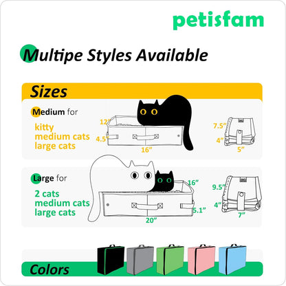Portable Cat Travel Litter Box - Leak-Proof, Odor-Free, and Convenient for Road Trips and Travel by Car or Airplane