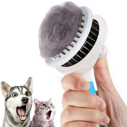 Self-Cleaning Deshedding Tool for Cats and Dogs - Effective Undercoat, Mat, Knot, and Flake Removal for All Hair Lengths