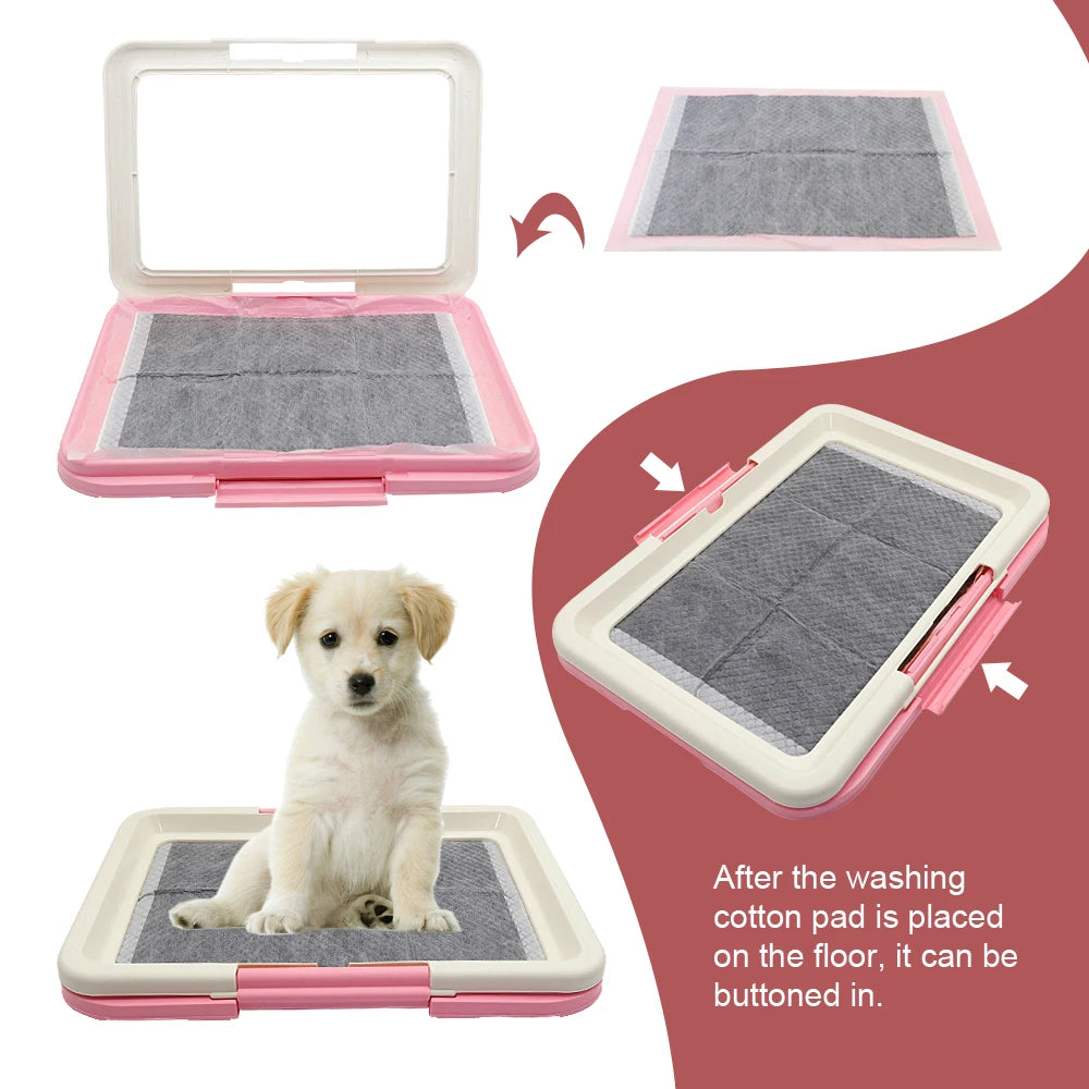 Indoor Portable Dog Training Toilet for Small Pets - Cat Litter Box and Puppy Pad Holder Tray