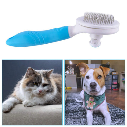 Self-Cleaning Deshedding Tool for Cats and Dogs - Effective Undercoat, Mat, Knot, and Flake Removal for All Hair Lengths