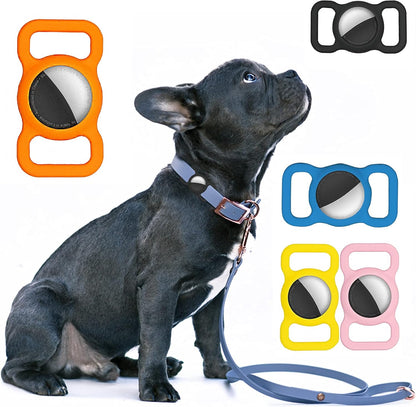 Dog Collar Holder Perfect for a Finder - Protective Finder Case for Dog and Pet Collars, Backpacks, Lightweight Soft Silicone Air Tag Holder for Collars (Red)