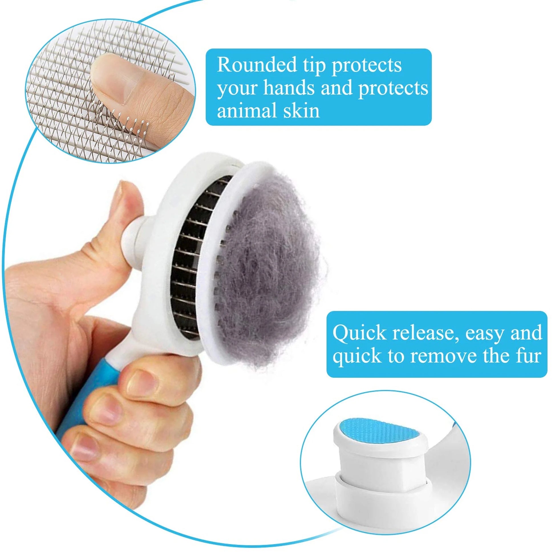 Self-Cleaning Deshedding Tool for Cats and Dogs - Effective Undercoat, Mat, Knot, and Flake Removal for All Hair Lengths